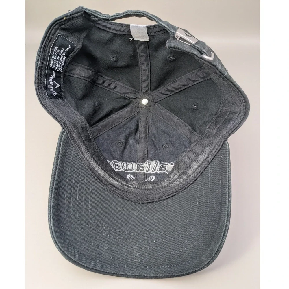 Callaway‎ Raised Letter Embroidered Black 100% Cotton Adjustable Golf Hat